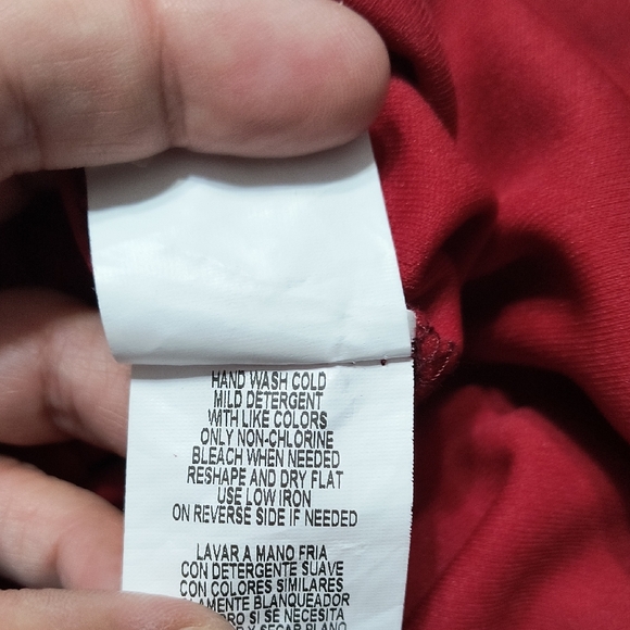 Red Pleated Long Sleeve Dress with Bishop Sleeves - Picture 6 of 6